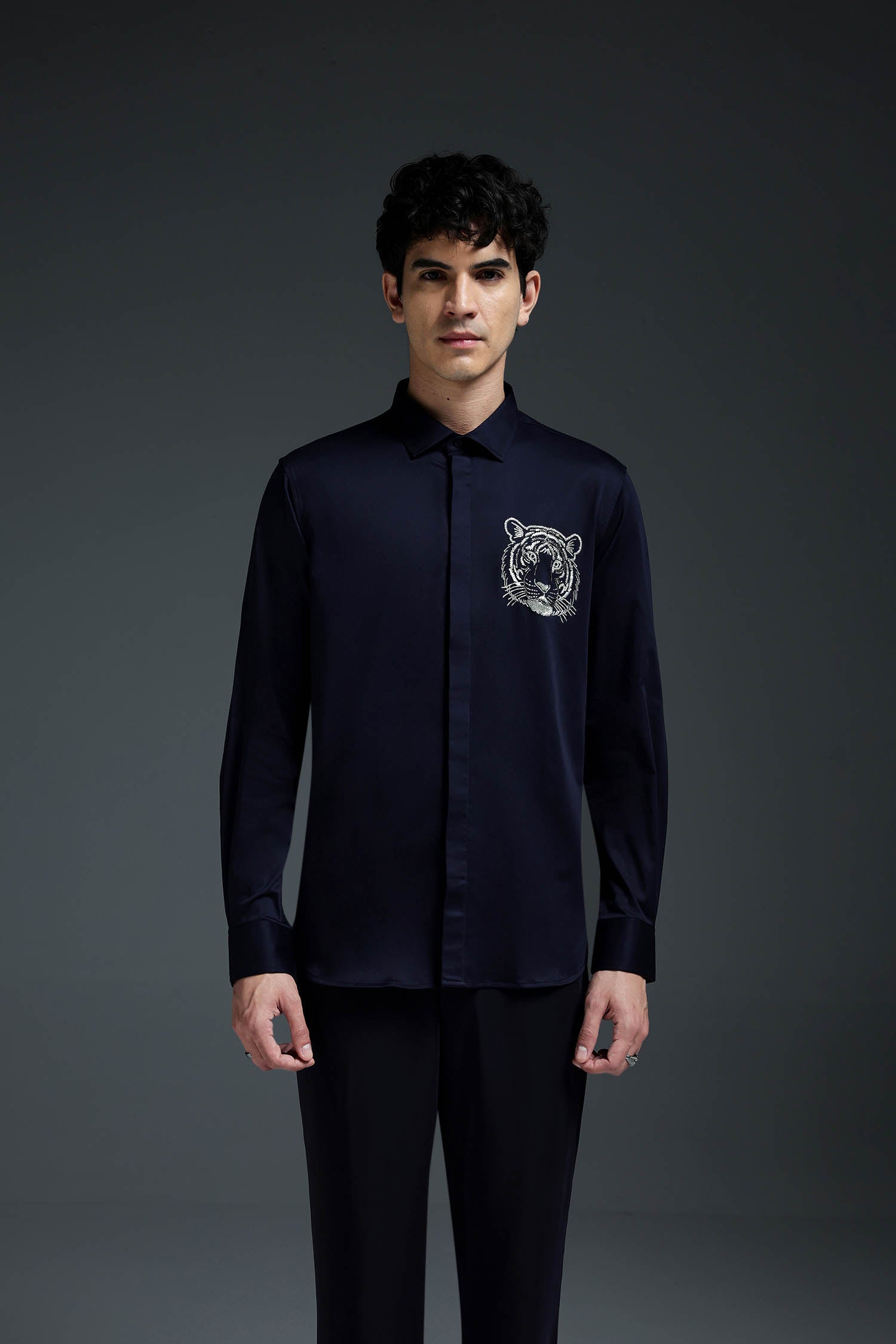 Predator(Tiger) - Hand Embroidered Designer Shirt