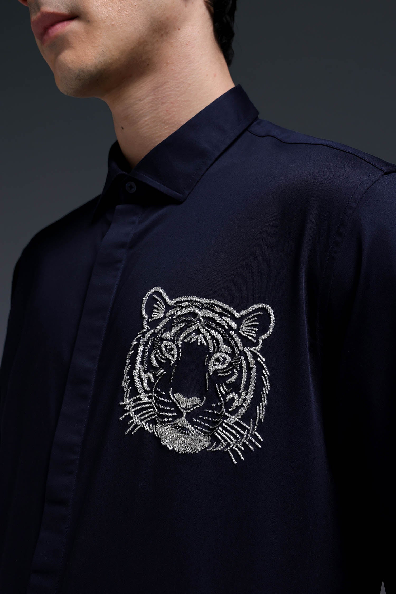 Predator(Tiger) - Hand Embroidered Designer Shirt