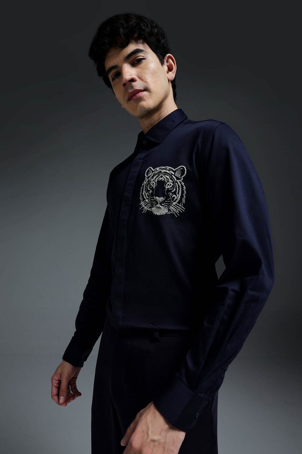 Predator(Tiger) - Hand Embroidered Designer Shirt