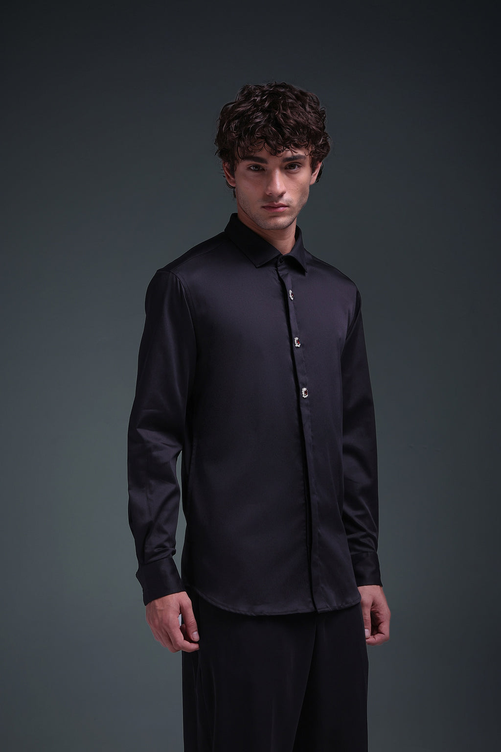 Regal(Red Rhinestone) - Hand Embroidered Designer Shirt