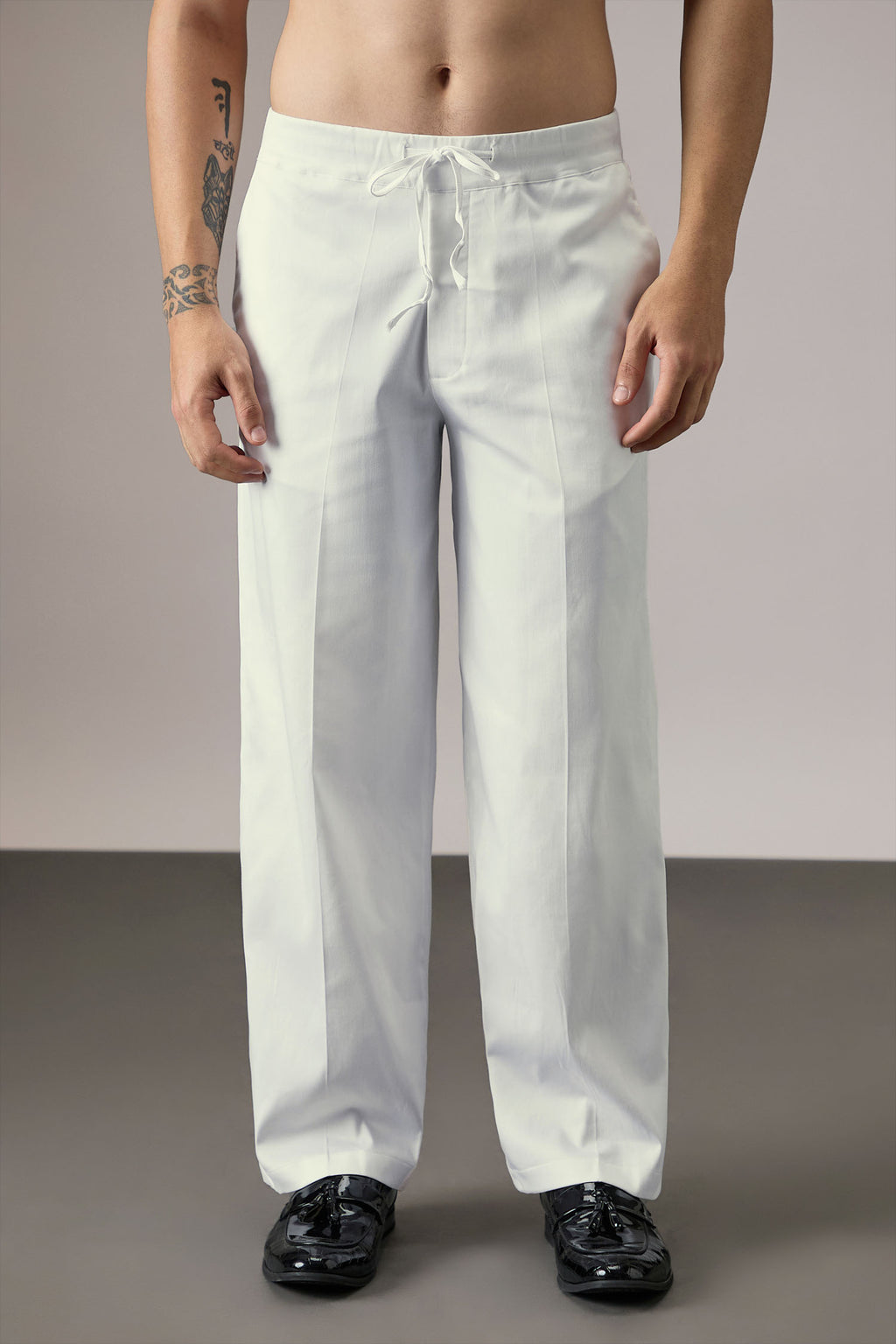 Straight Pyjamas Trousers - White