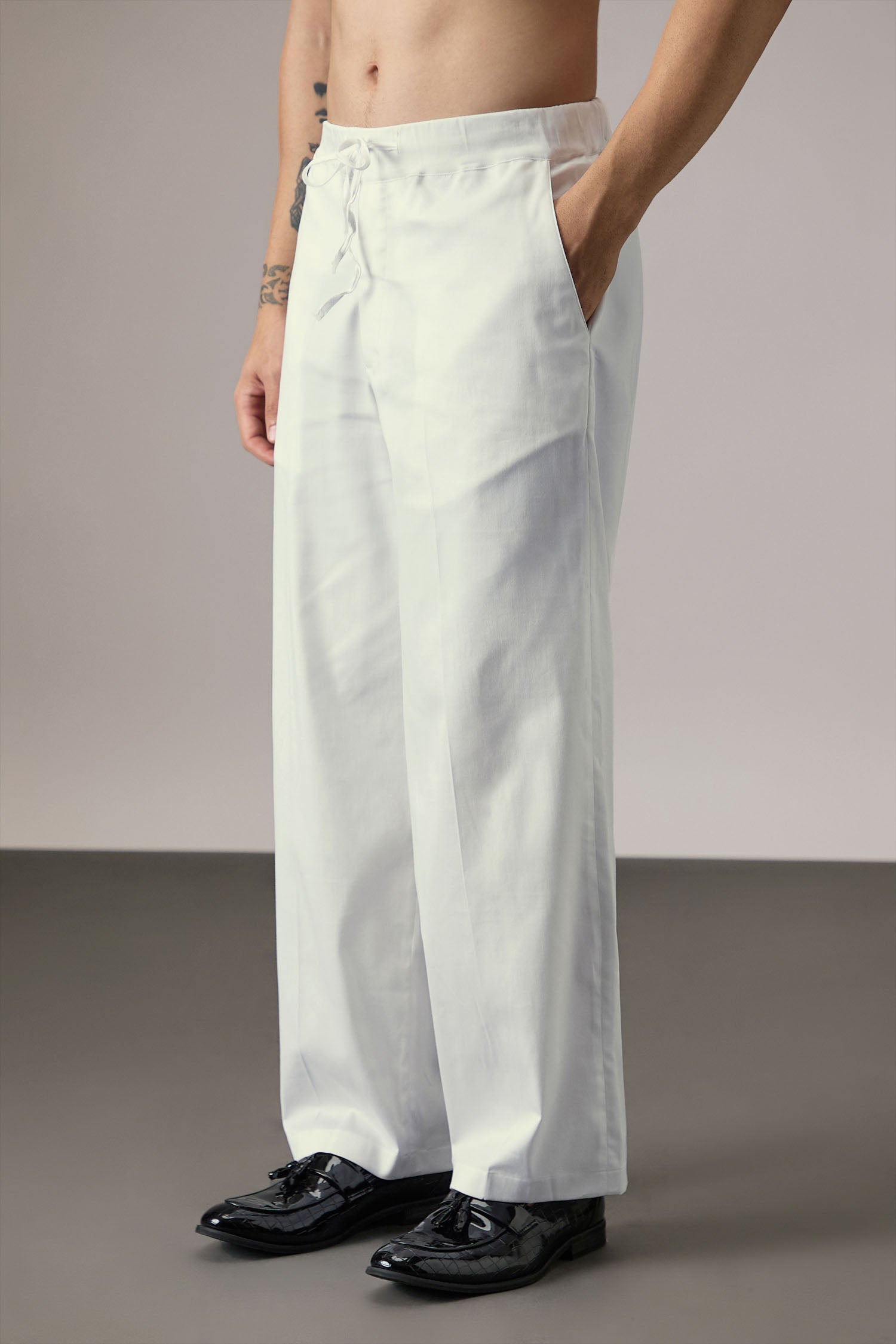 Straight Pyjamas Trousers - White