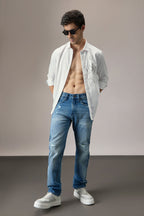 Naked - Hand Embroidered Designer Shirt - White
