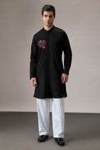 Fuck It - Hand Embroidered Designer Kurta - Black