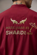Mere Yaar Ki Shaadi Hai - Hand Embroidered Designer Kurta - Burgundy