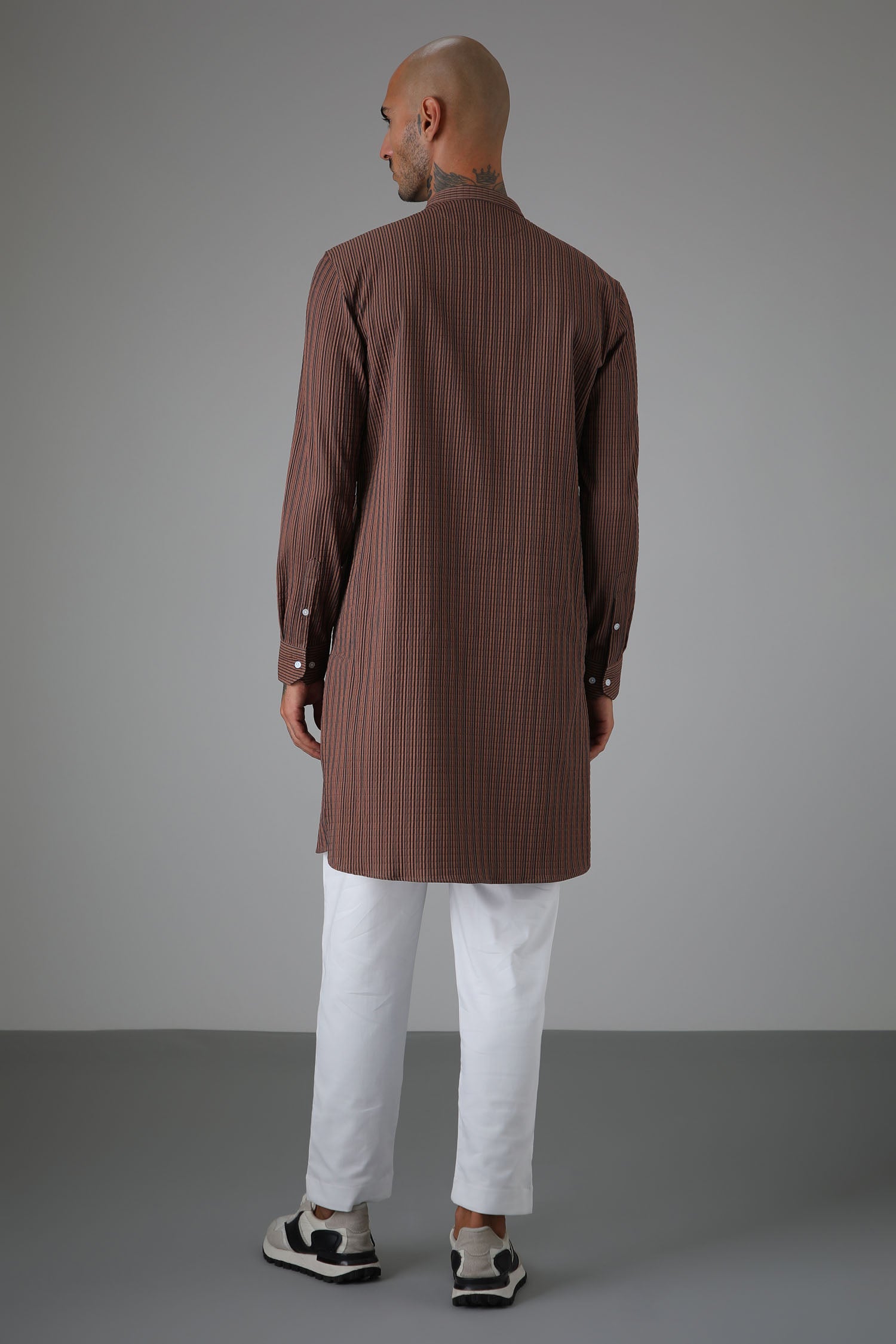 Stripes Brown - Designer Kurta