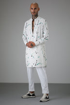 White Splatter - Designer Kurta