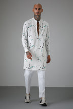 White Splatter - Designer Kurta