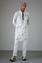 White Splatter - Designer Kurta