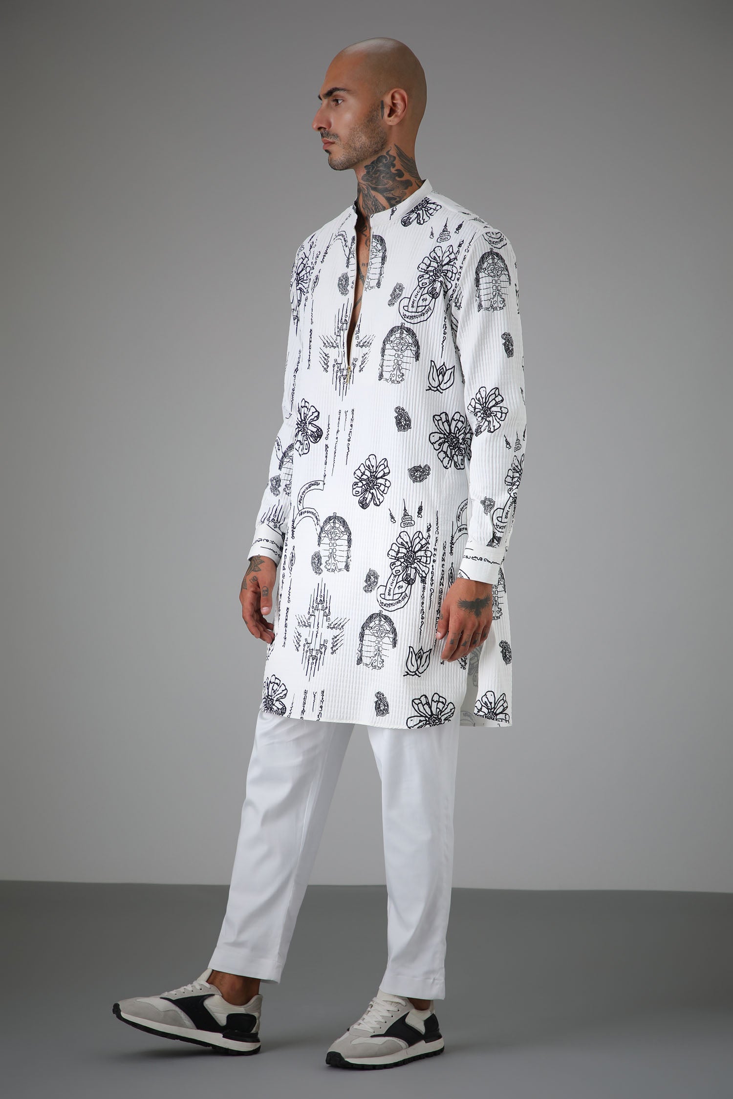Flora White Kurta - Designer Kurta
