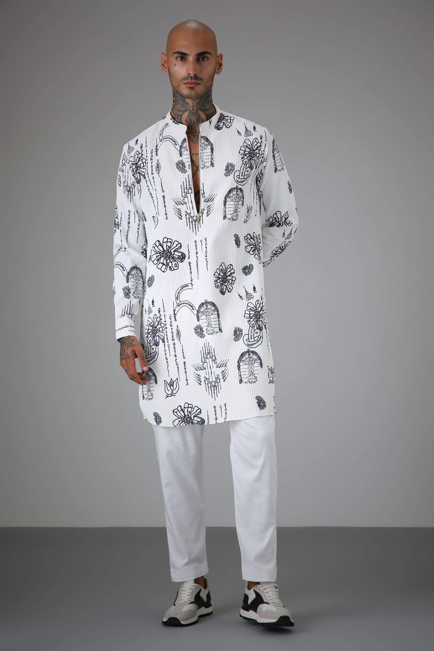 Flora White Kurta - Designer Kurta