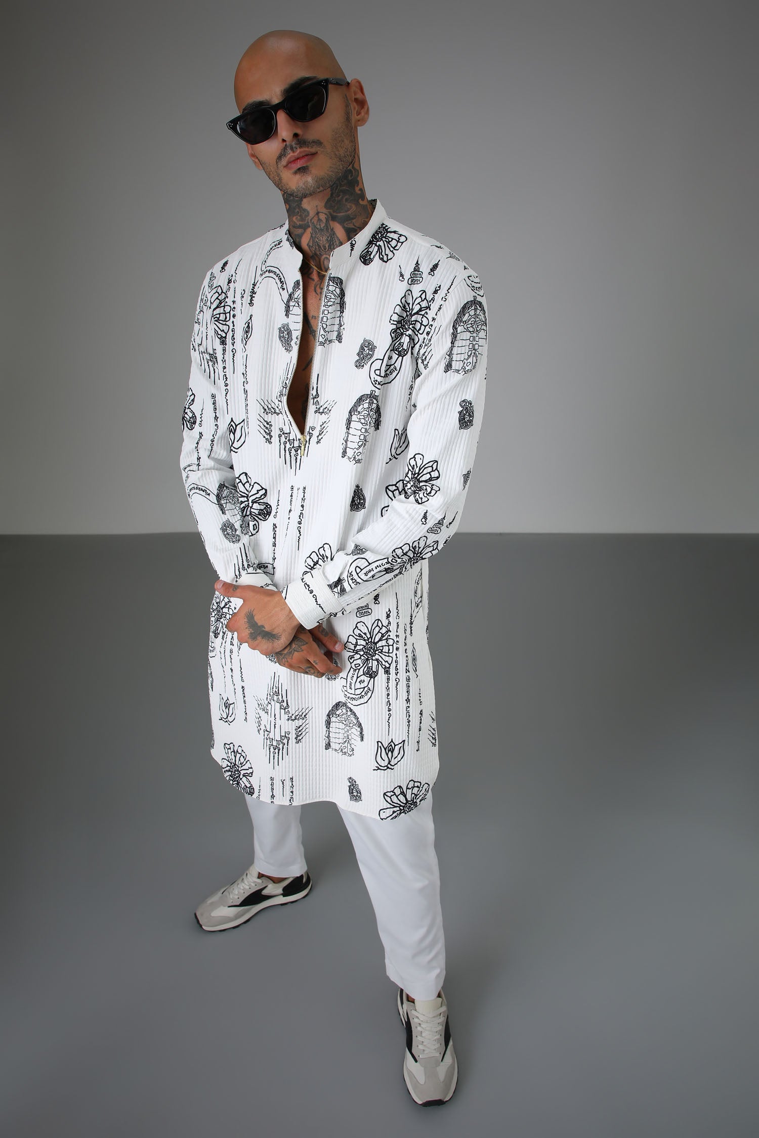 Flora White Kurta - Designer Kurta