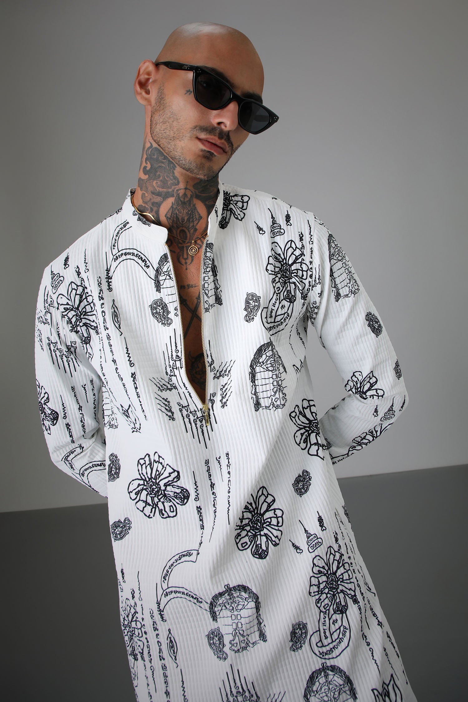 Flora White Kurta - Designer Kurta