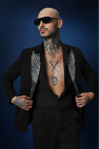 Avian Hand Embroidered Tuxedo - Black