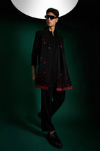 Speckled Birds Hand Embroidered Designer Shawl Set With Kurta And Pant