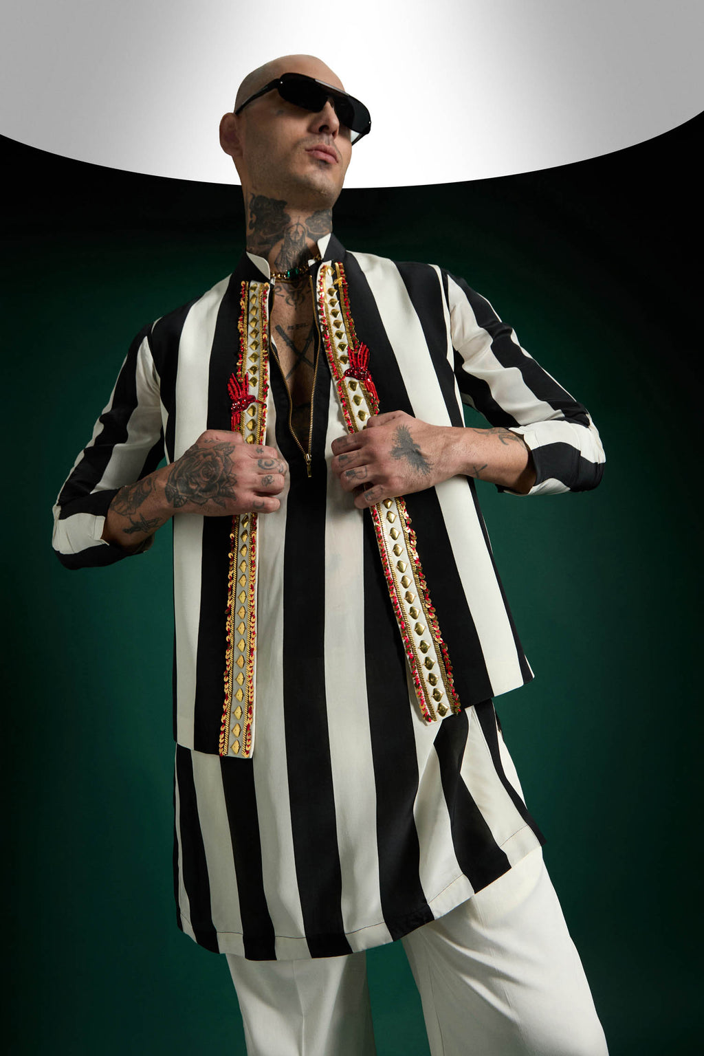 Regalia- Hand Embroidered Designer Bundi Kurta