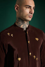 Soul Hand Embroidered Designer Kurta - Brown