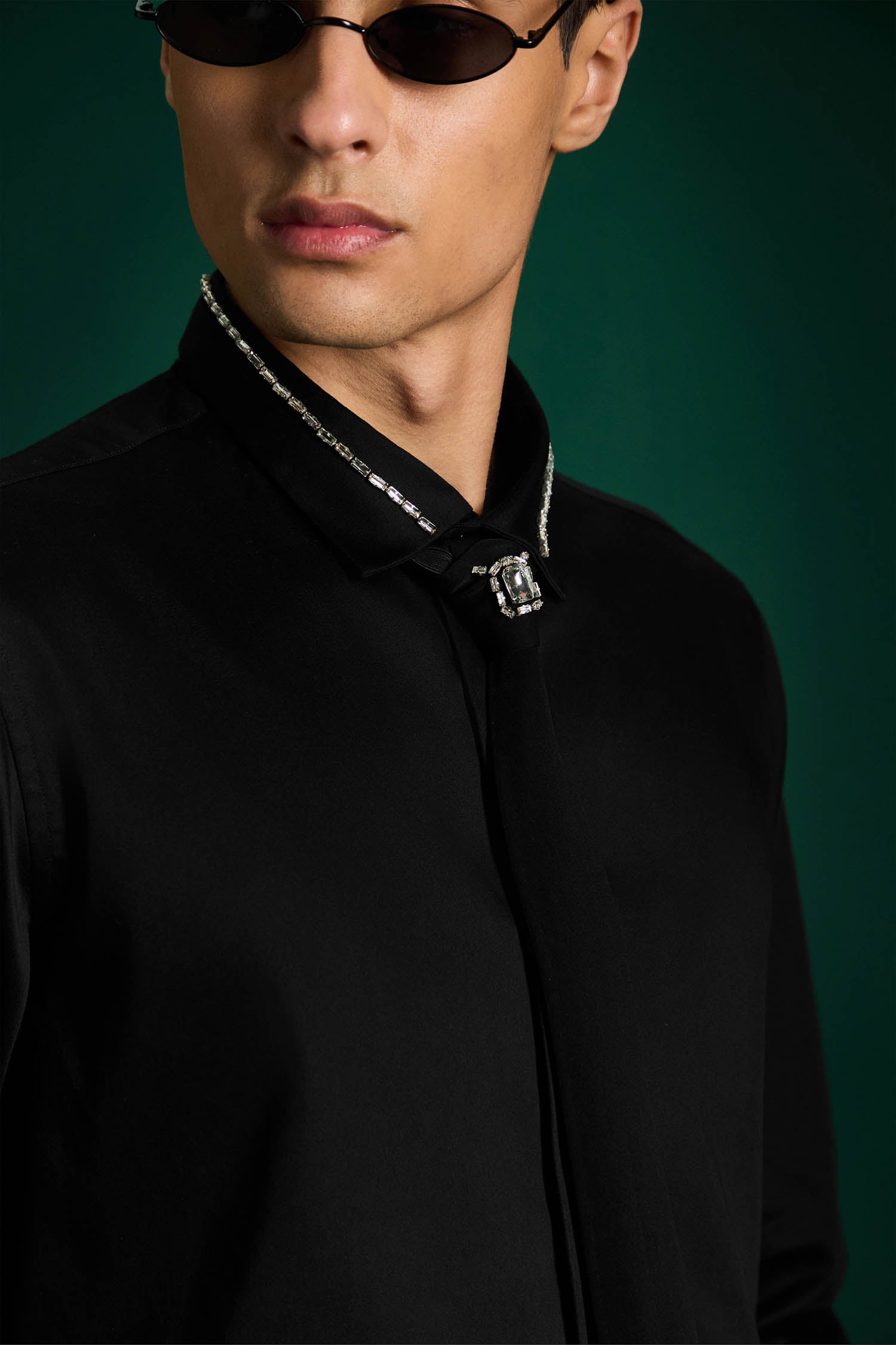 Crystal - Hand Embroidered Designer Tie With Shirt