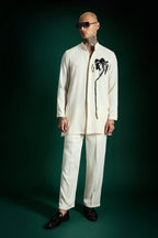 Lei Hand Embroidered Designer Kurta Set - Ivory