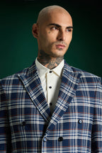 The Board Room Blazer Plaid Checks - Navy