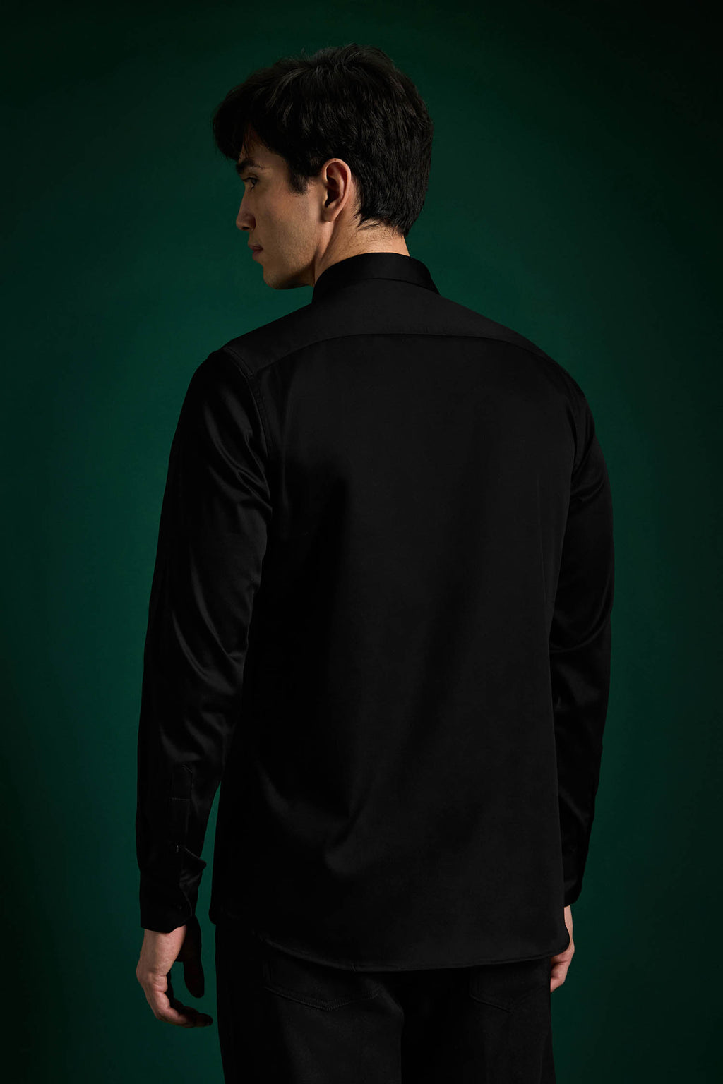 Big Mickey - Black Hand Embroidered Designer Shirt
