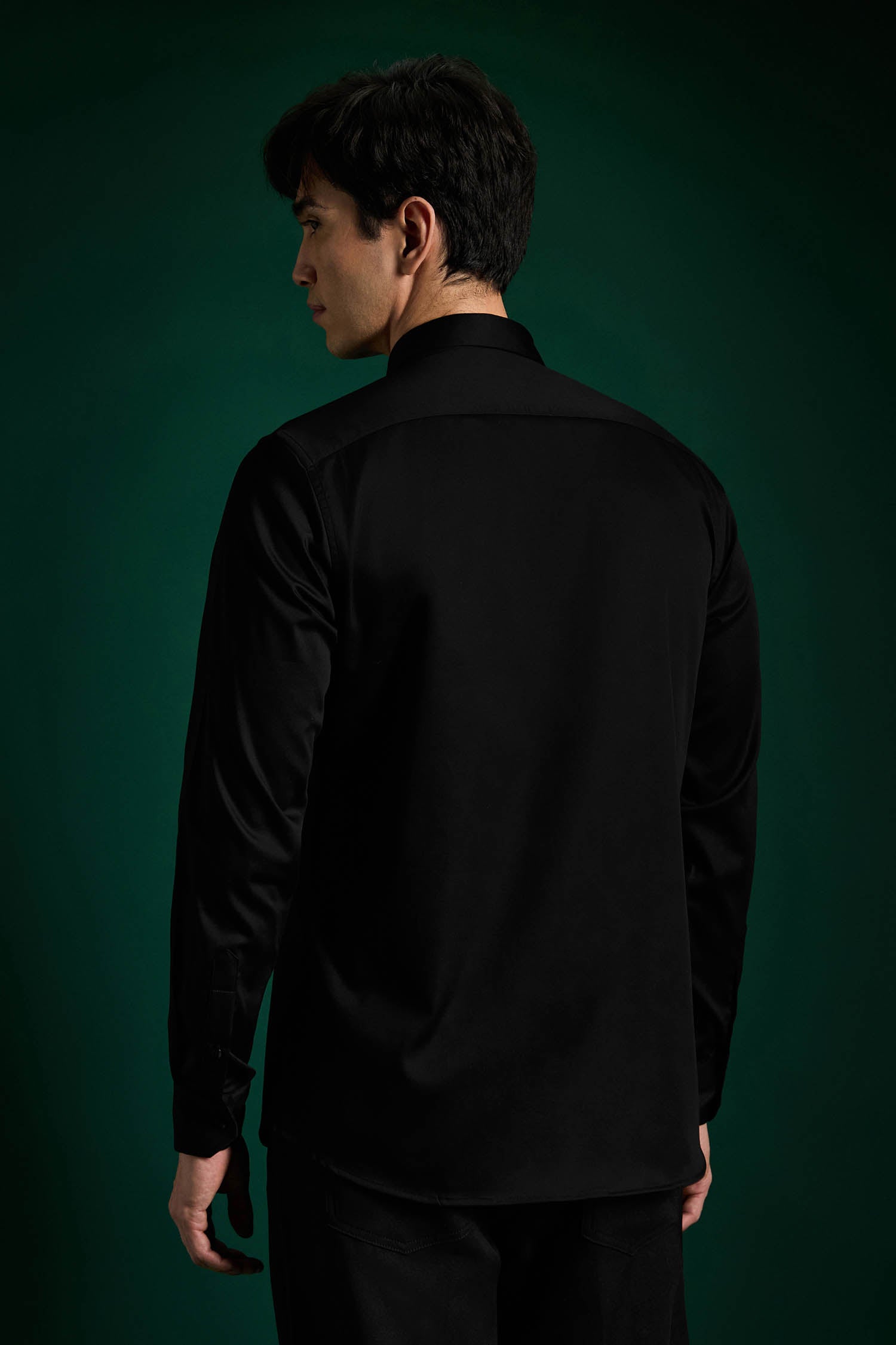 Big Mickey - Black Hand Embroidered Designer Shirt