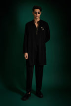 Disc Hand Embroidered Designer Kurta - Black