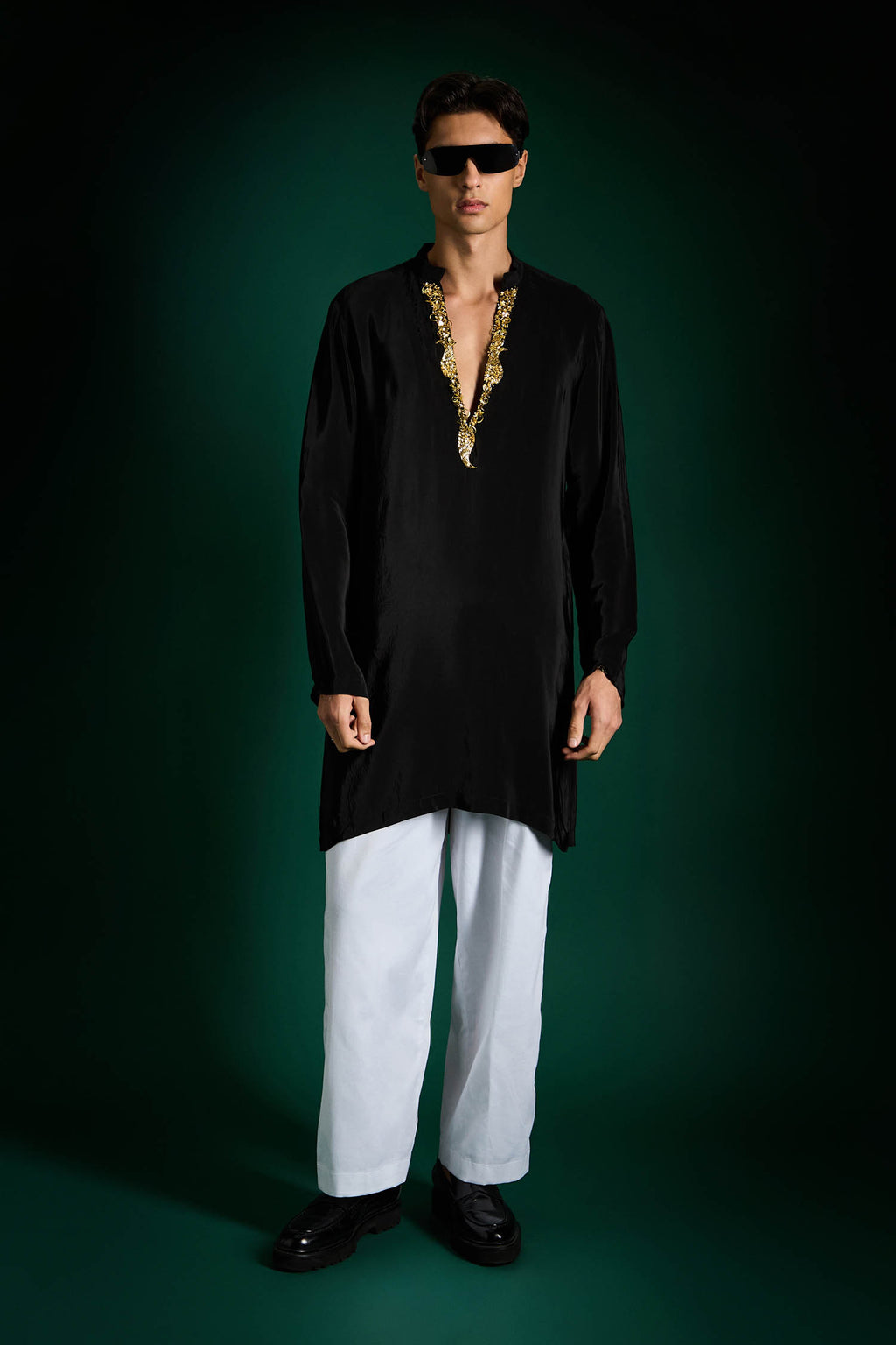 Echo Beads Hand Embroidered Designer Kurta - Black