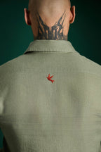 Bird Irish Linen Shirt - Olive Green