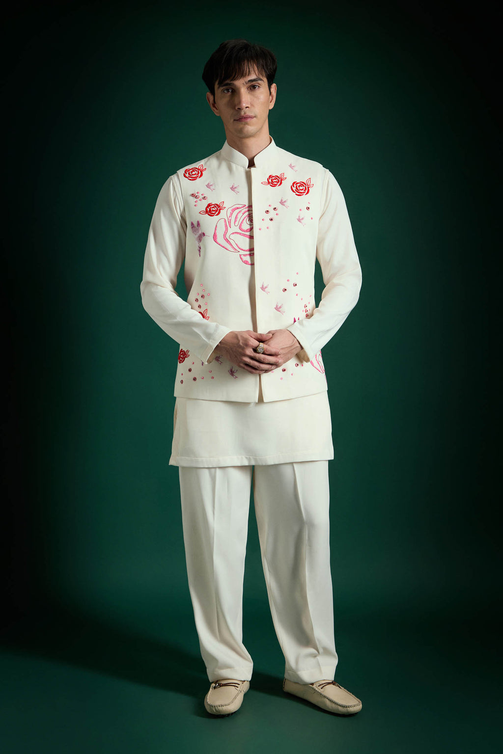 Meadows-hand Embroidered Designer Bundi