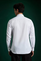 Heart Skull White - Hand Embroidered Designer Shirt