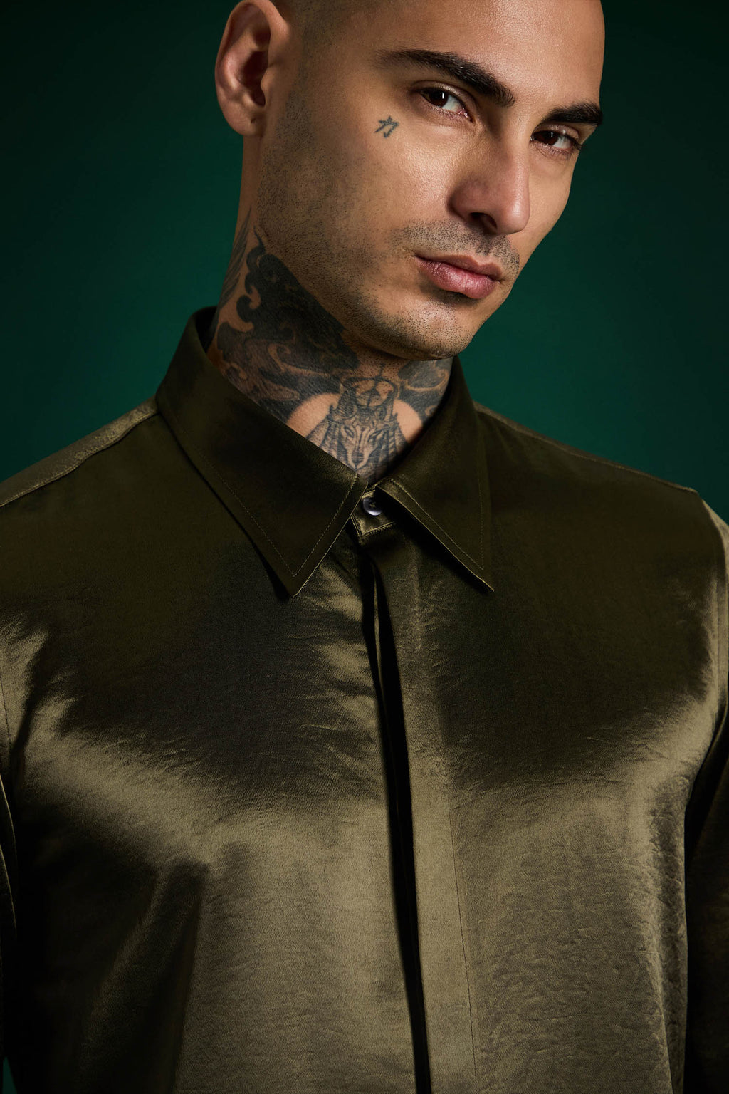 Bird Irish Linen Shirt - Olive Green