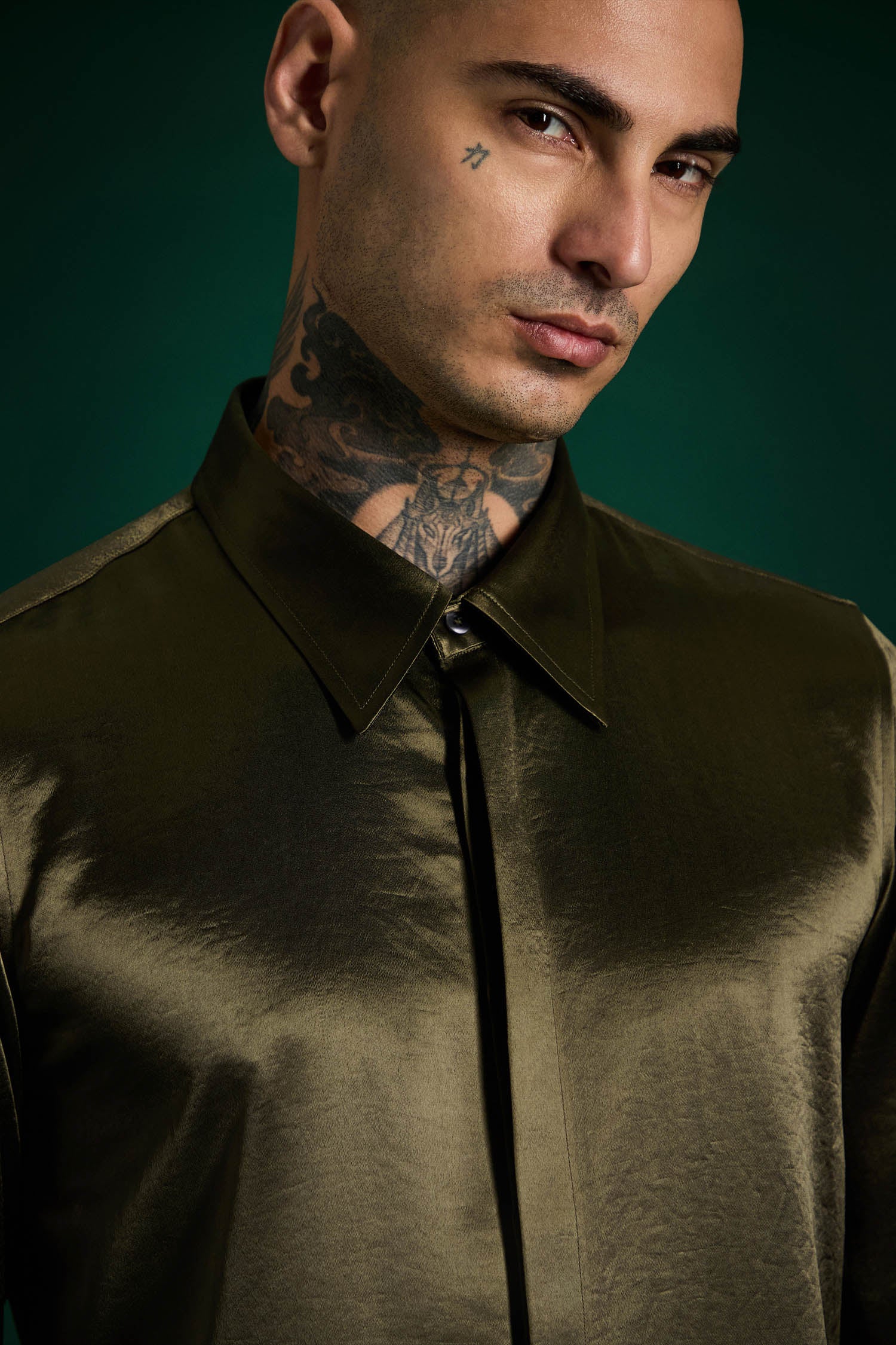 Bird Irish Linen Shirt - Olive Green