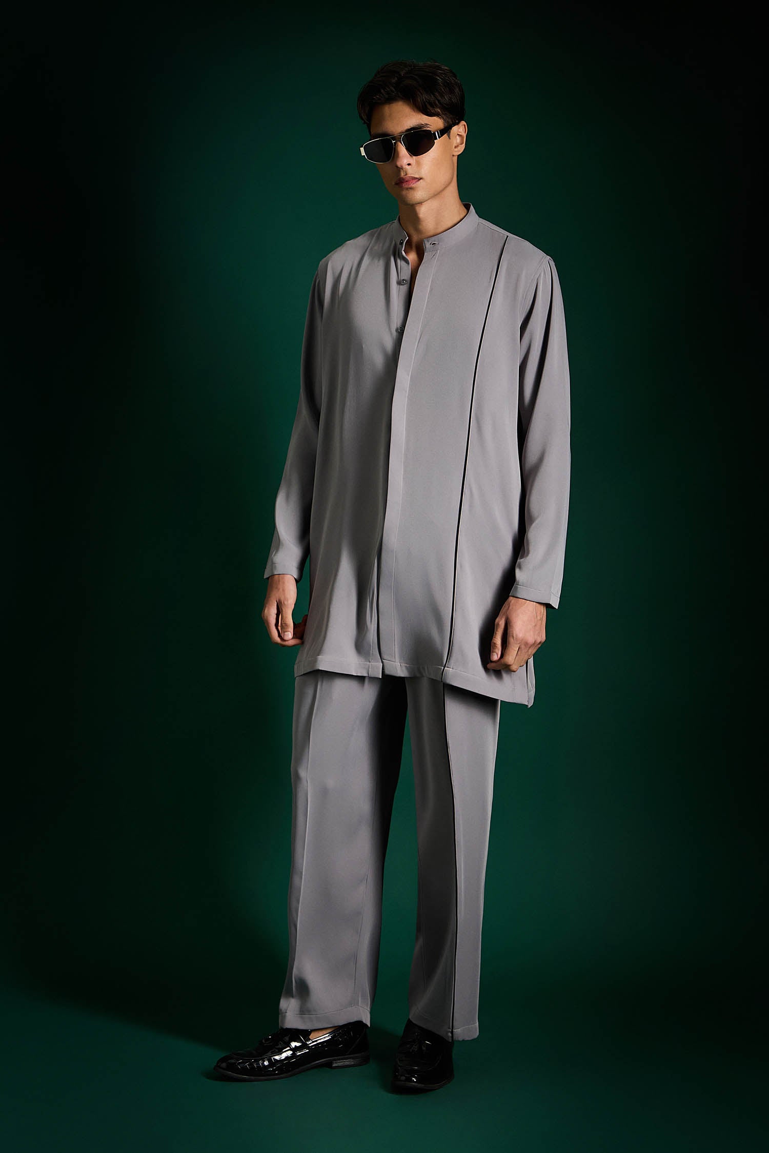 Echelon Designer Kurta Set - Cool Grey