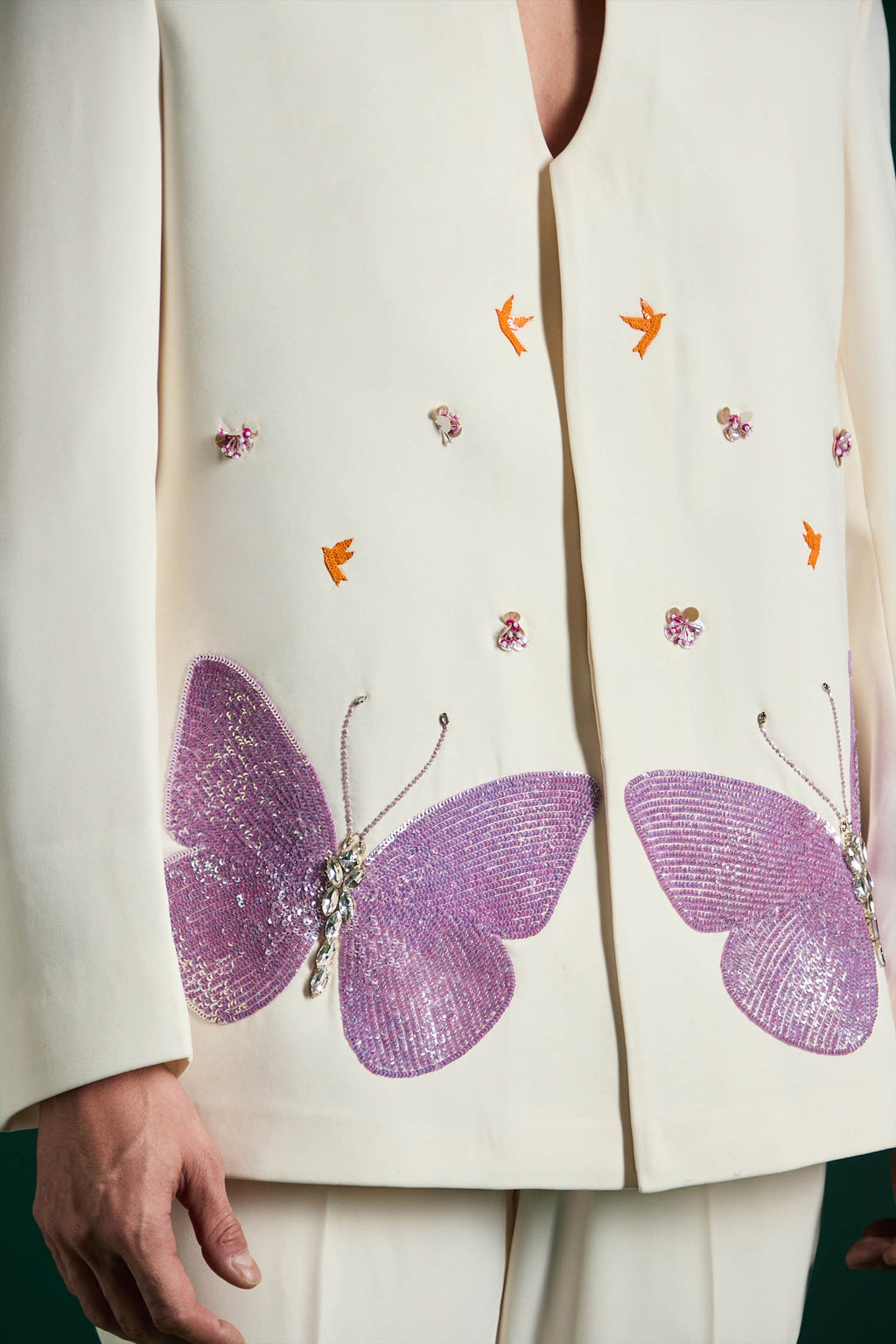 Heebie Jeebie(Butterfly) Hand Embroidered Bandhgala