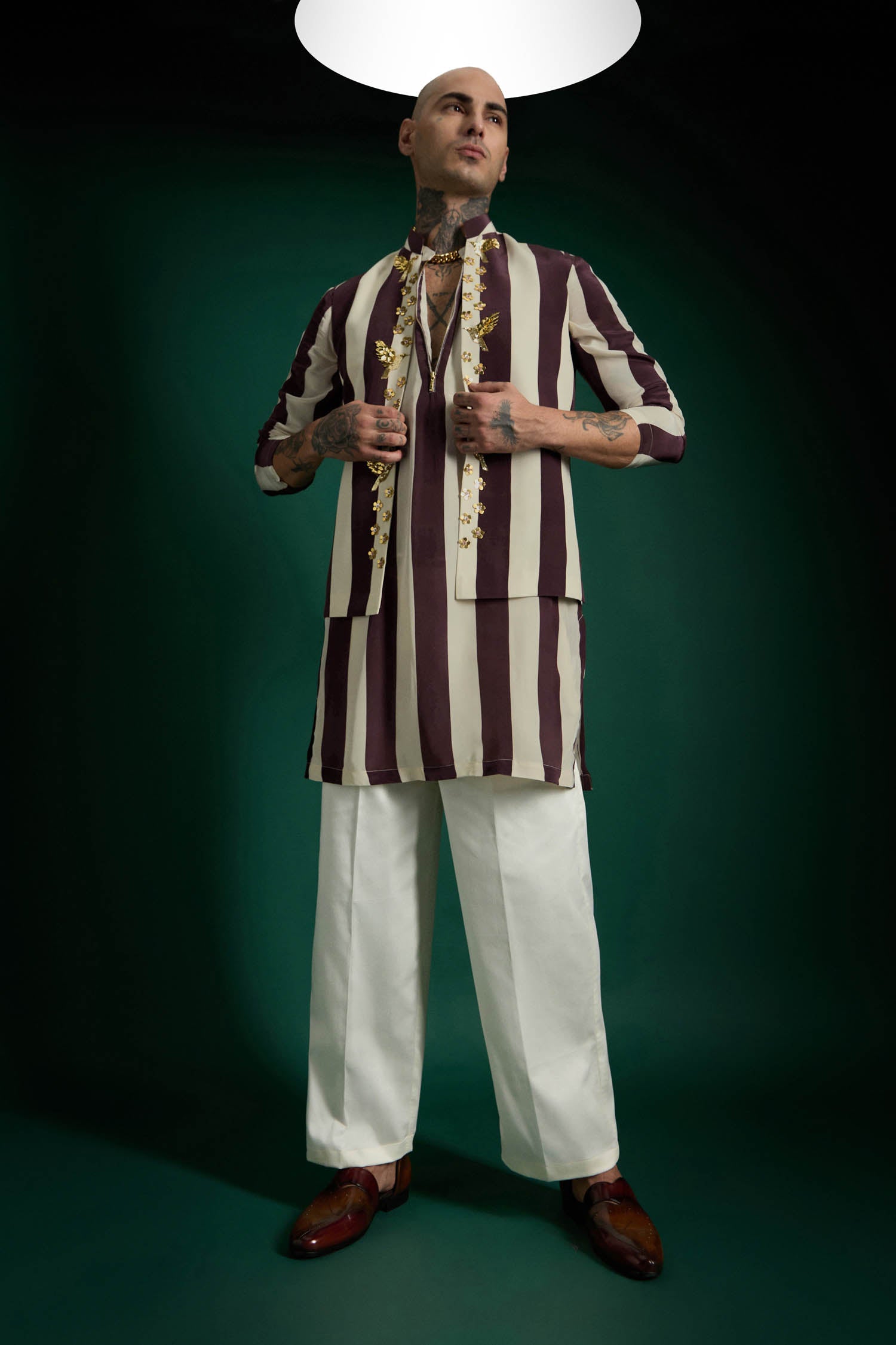 Crest- Hand Embroidered Designer Kurta Bundi