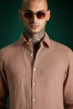 Irish Linen Shirt - Mocha Brown