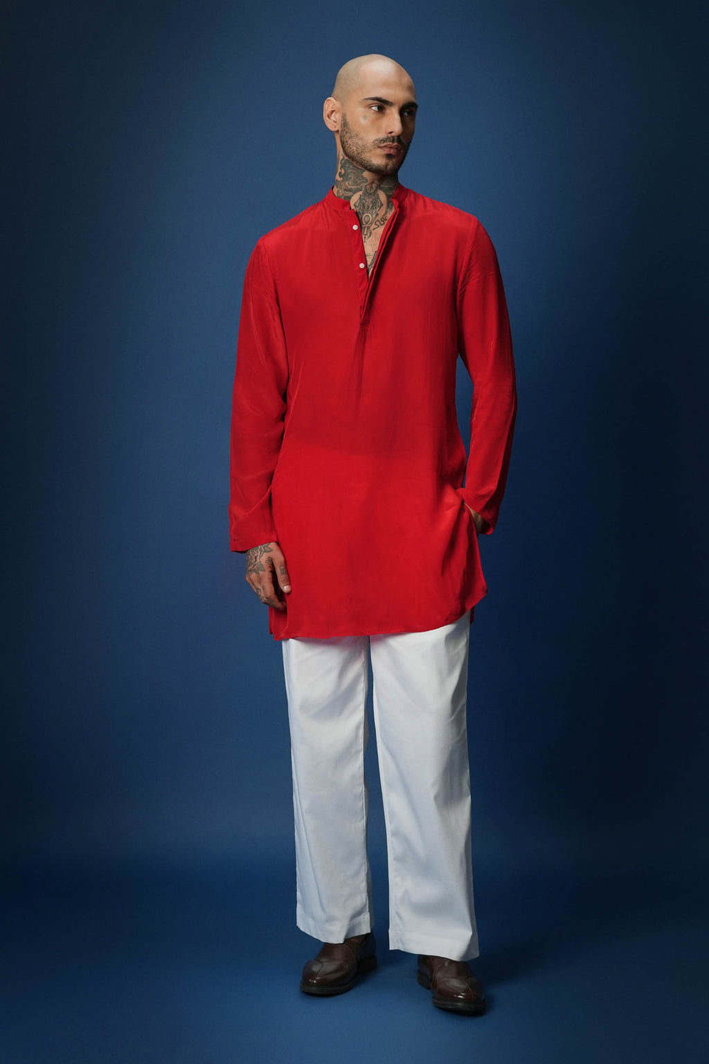 Bee Kiss Red Bundi Kurta