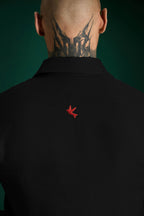 Bird Irish Linen Shirt - Black and Red Bird