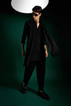 Flecked Hand Embroidered Designer Shawl Set With Kurta And Pant