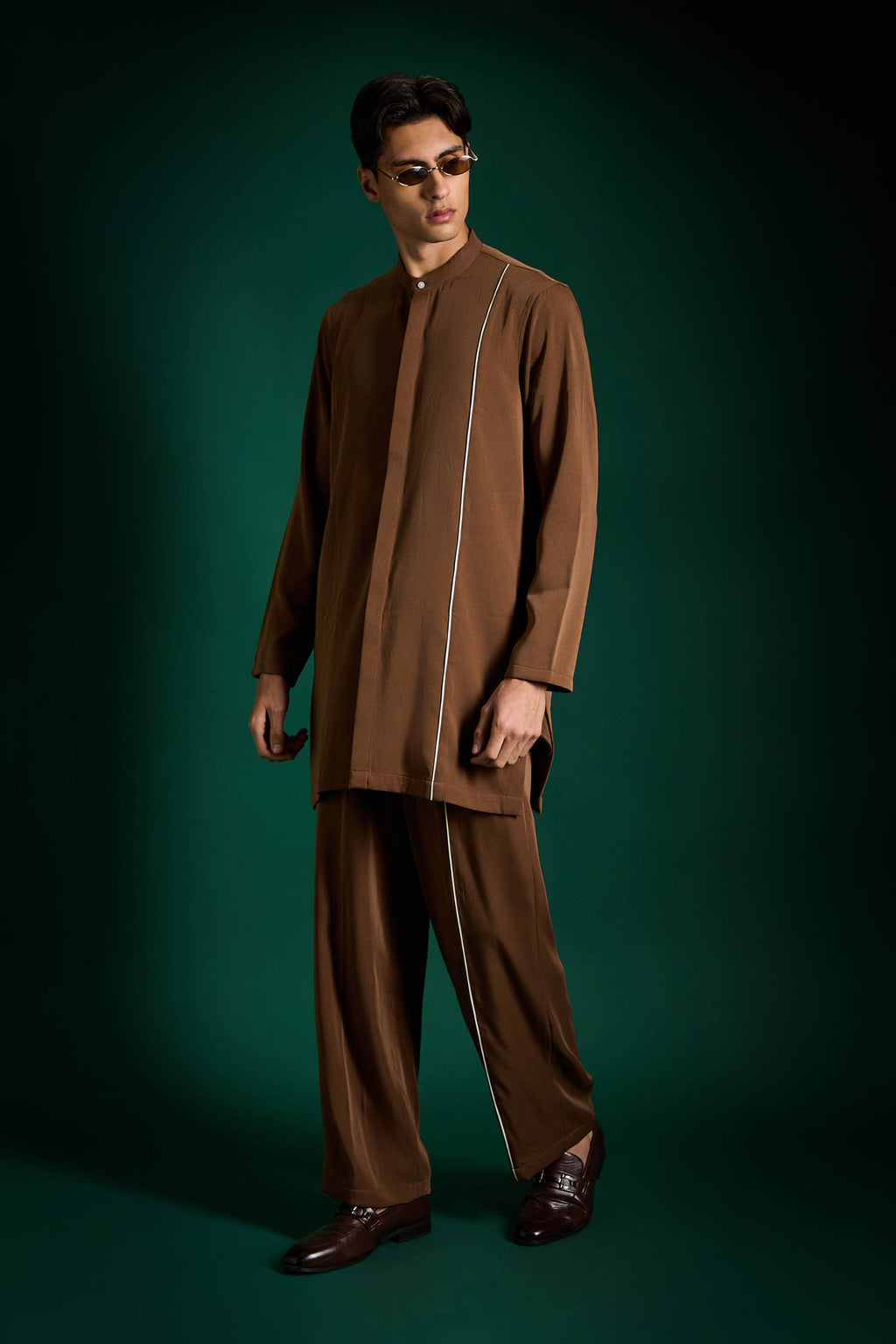 Echelon Designer Kurta Set - Caramel Brown