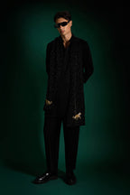 Bobcat Hand Embroidered Designer Shawl Set With Kurta And Pant