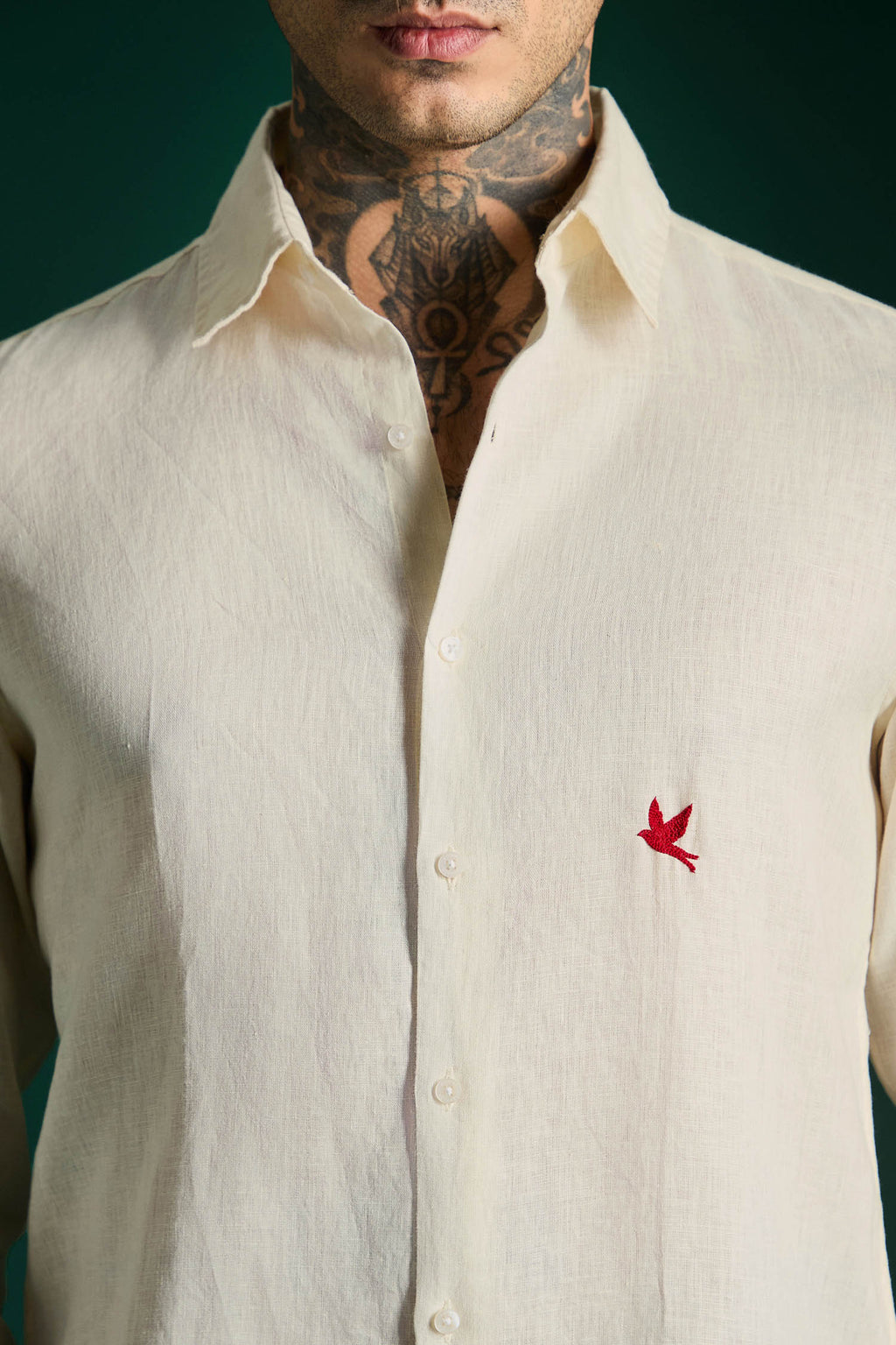 Bird Irish Linen Shirt - Ivory