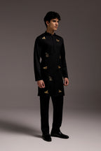 Wild Grace (Butterfly & Panther) - Hand Embroidered Designer Kurta