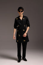 Wild Grace (Butterfly & Panther) - Hand Embroidered Designer Kurta