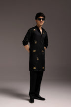 Wild Grace (Butterfly & Panther) - Hand Embroidered Designer Kurta