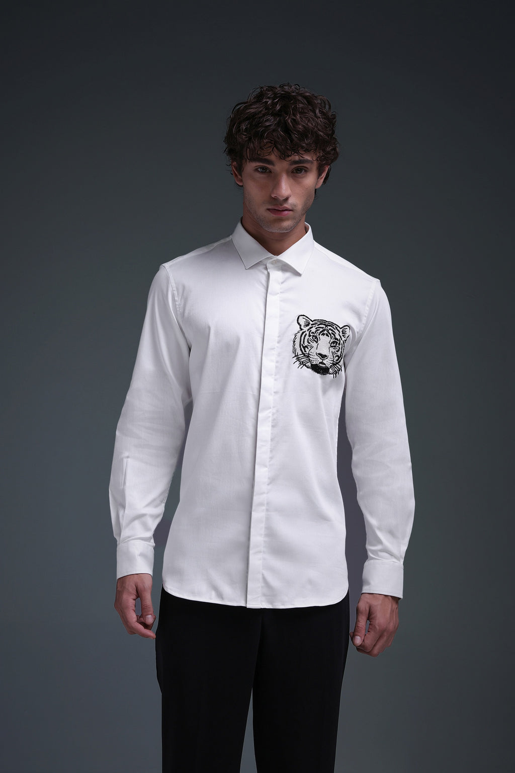 Predator(Tiger) - Hand Embroidered Designer Shirt