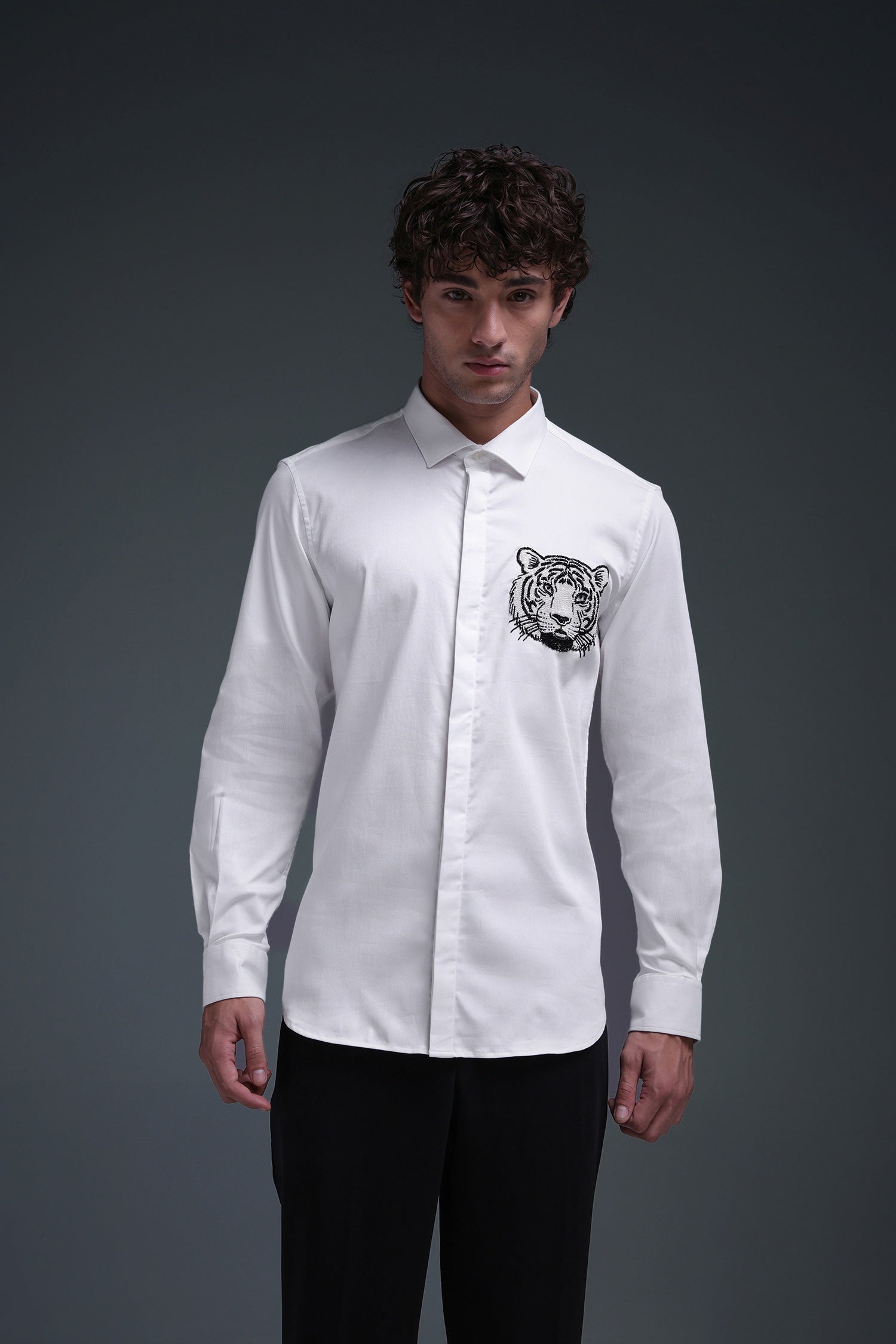 Predator(Tiger) - Hand Embroidered Designer Shirt