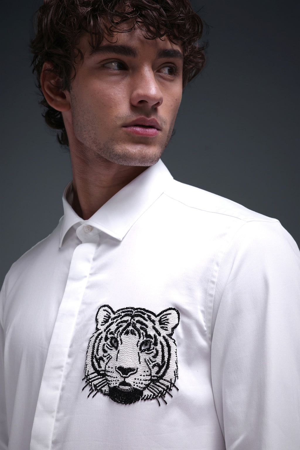 Predator(Tiger) - Hand Embroidered Designer Shirt