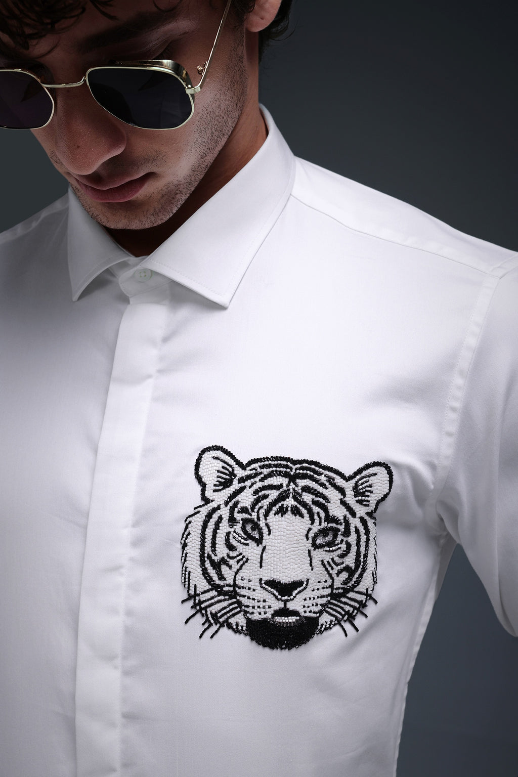 Predator(Tiger) - Hand Embroidered Designer Shirt